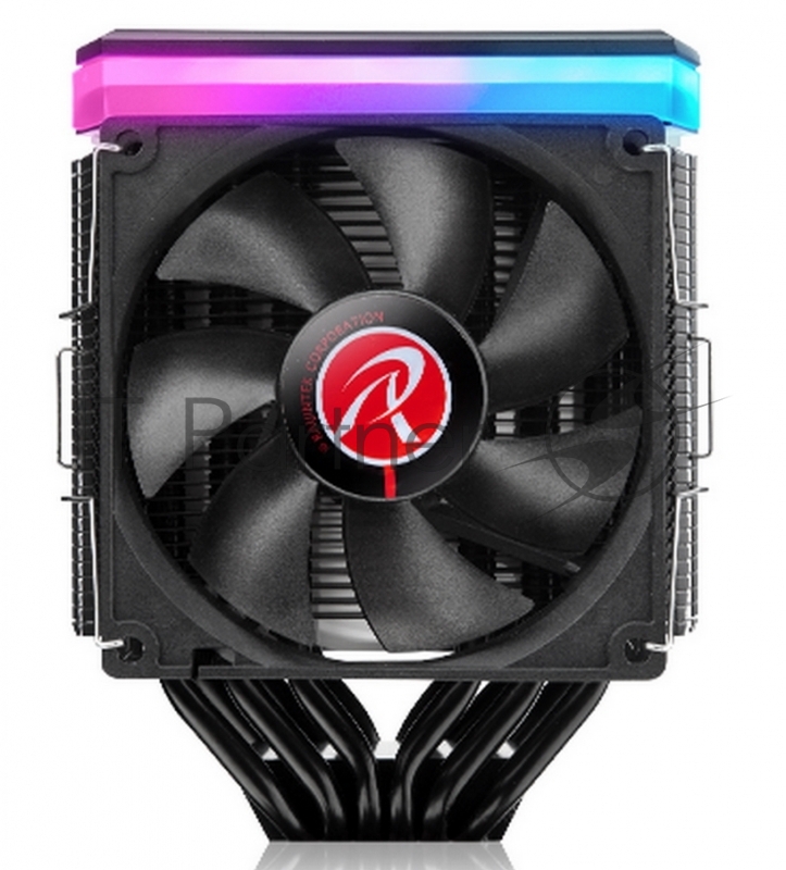 Кулер Raijintek DELOS RBW 0R10B00096 (5V Addressable RGB cable) 6*6mm Heast-pipe Dual tower desing Rainbow (Addressable) LED 9025 PWM fan *3pcs Compatible with modern INTEL/AMD CPU socket Solid and univeral monting kits TDP 200W