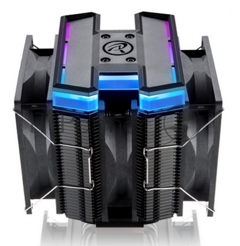 Кулер Raijintek DELOS RBW 0R10B00096 (5V Addressable RGB cable) 6*6mm Heast-pipe Dual tower desing Rainbow (Addressable) LED 9025 PWM fan *3pcs Compatible with modern INTEL/AMD CPU socket Solid and univeral monting kits TDP 200W