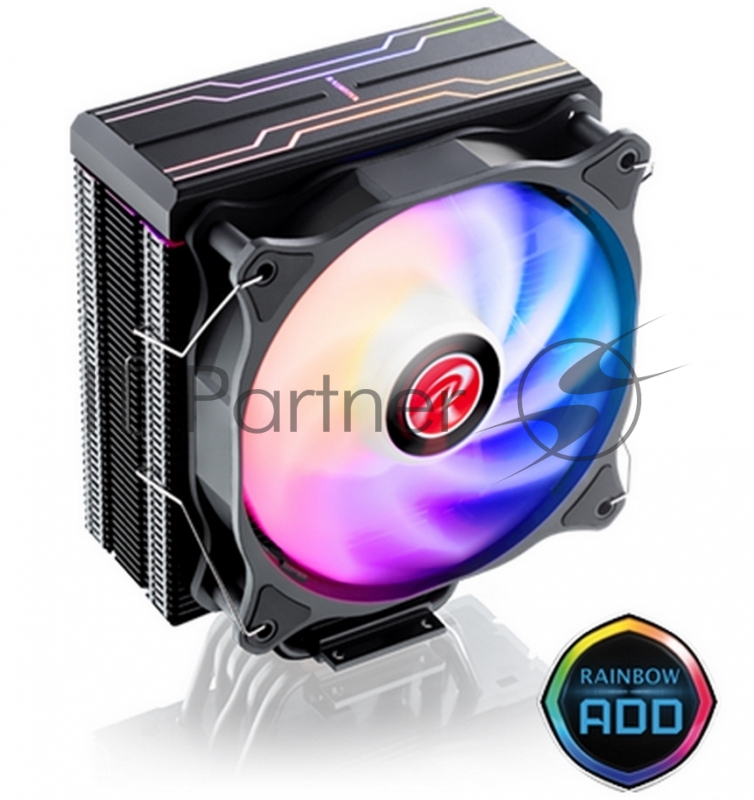 Кулер Raijintek ELEOS 12 EVO RBW 0R10B00222 (5V ARGB PWM fans) 6pcs * 6mm Heat-pipe 1pcs *12025 PWM -ARGB fan ARGB top cover to concentrate cooling flow Compatible with Intel & AMD CPU