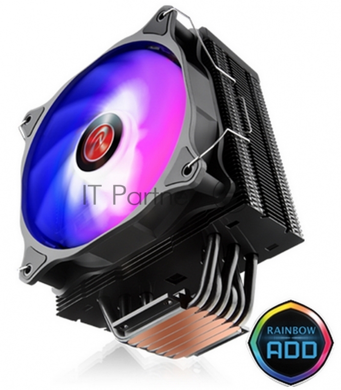 Кулер Raijintek ELEOS 12 EVO RBW 0R10B00222 (5V ARGB PWM fans) 6pcs * 6mm Heat-pipe 1pcs *12025 PWM -ARGB fan ARGB top cover to concentrate cooling flow Compatible with Intel & AMD CPU