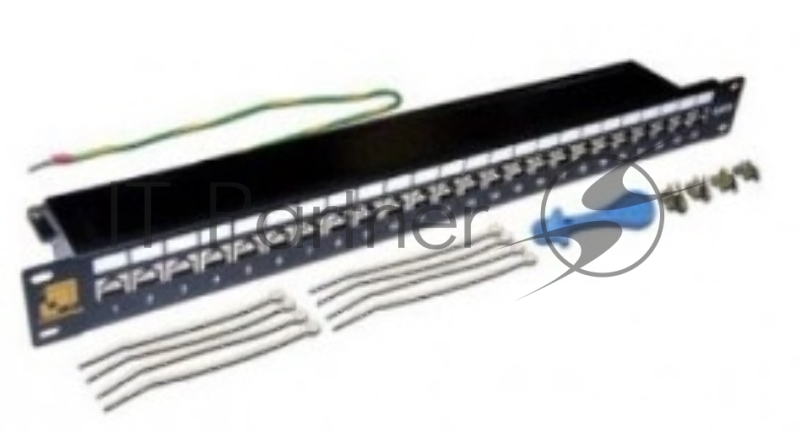 Патч-панель LANMASTER 24 порта, STP, кат.6A, 1U