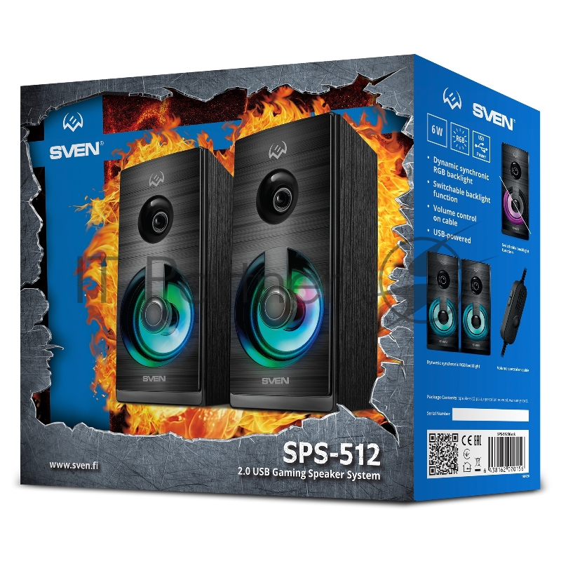 Колонки SVEN SPS-512 2.0 чёрные