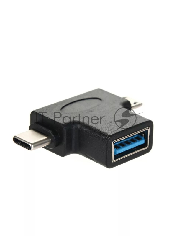 Переходник OTG 2 в 1, Micro USB 2.0 +Type-C --> USB 3.0 Af VCOM <CA434>
