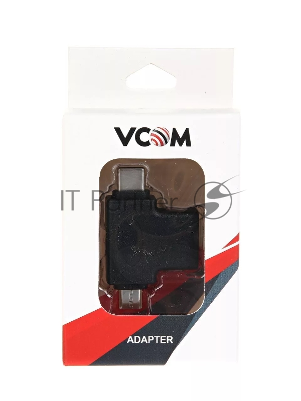 Переходник OTG 2 в 1, Micro USB 2.0 +Type-C --> USB 3.0 Af VCOM <CA434>