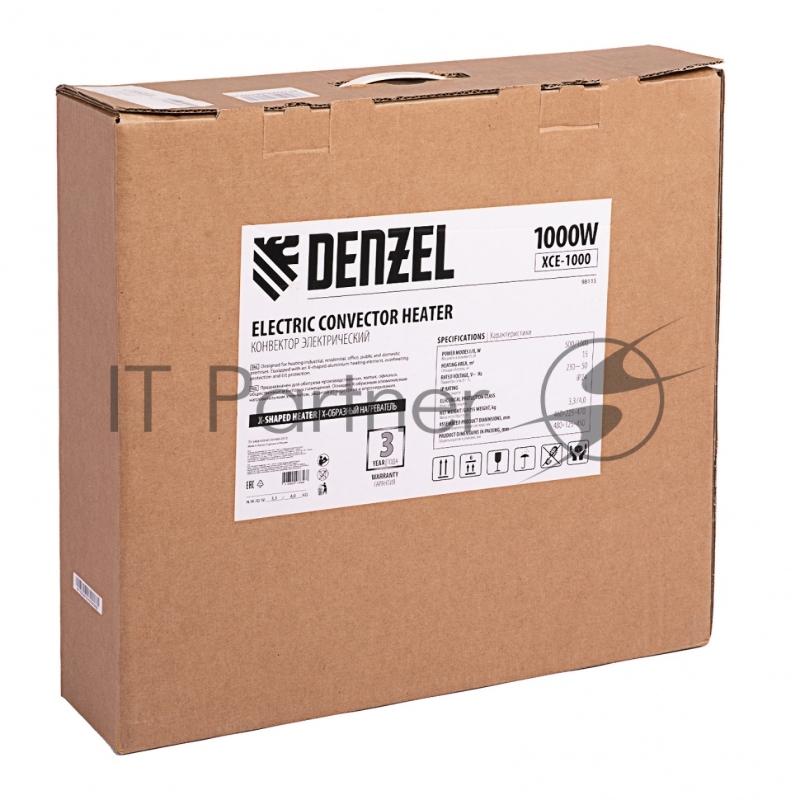 Конвектор электрический XCE-1000, 230 В, 1000 Вт, X-образный нагреватель// Denzel