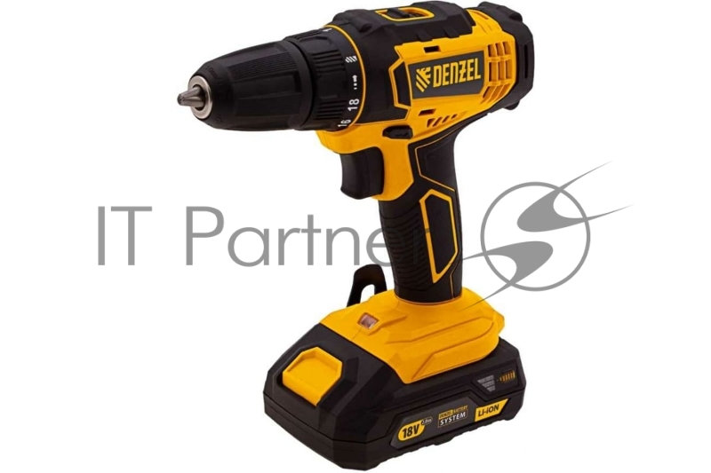 Дрель-шуруповерт аккумуляторная CDL-18-02BM, Li-Ion, 18 В, 2 акк.// Denzel