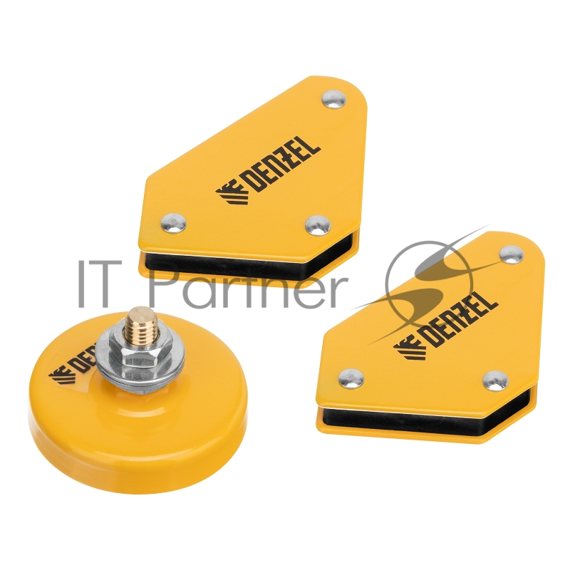 Набор из 2 магнитных сварочных фиксаторов и магнитной клеммы масса// Denzel