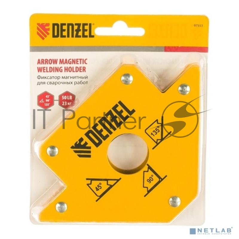 Фиксатор магнитный для сварочных работ усилие 50 LB// Denzel