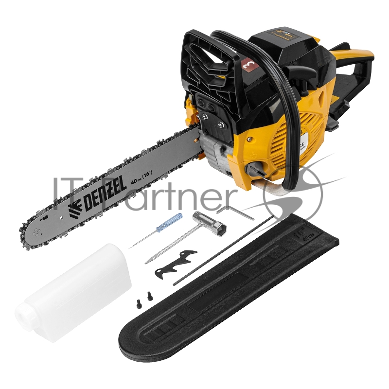 Пила цепная бензиновая DGS-4516, шина 40 см, 45см3, 3,0 л.с., шаг 3/8, паз 1,3 мм, 57 зв// Denzel