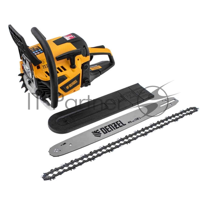 Пила цепная бензиновая DS-5218, шина 45 см, 52см3, 3 л.с., шаг 0,325, паз 1,5 мм, 72 зв// Denzel