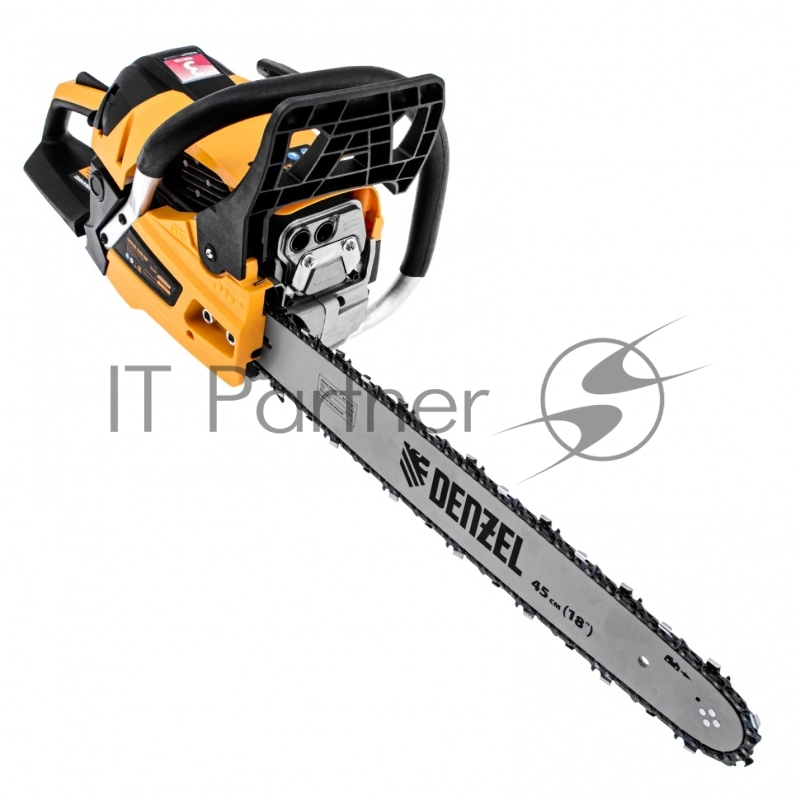 Пила цепная бензиновая DS-5218, шина 45 см, 52см3, 3 л.с., шаг 0,325, паз 1,5 мм, 72 зв// Denzel
