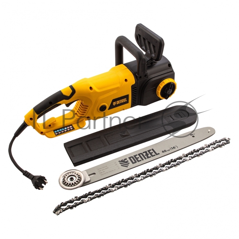 Пила цепная электрическая EDS-2000, 2кВт,продольная,шина 40см,шаг 3/8, паз 1,3мм, 56зв// Denzel