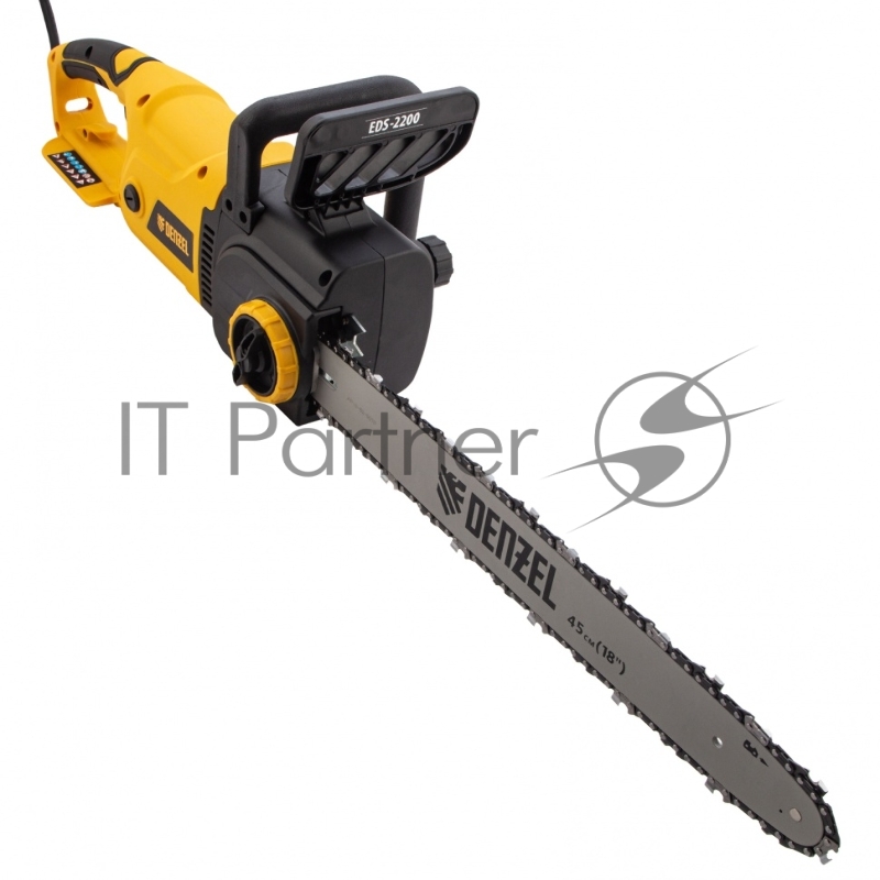 Пила цепная электрическая EDS-2200, 2,2кВт,продольная,шина 45см,шаг 3/8, паз 1,3мм, 62зв// Denzel