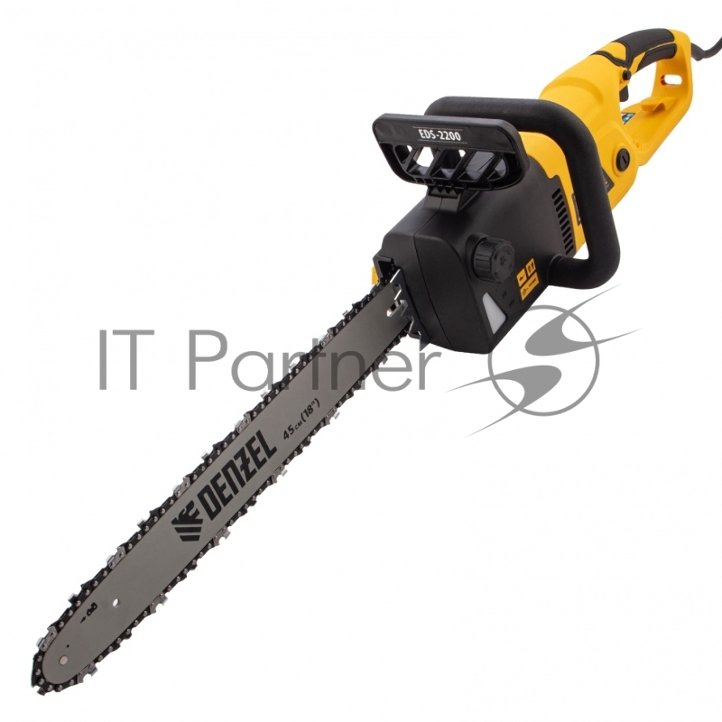 Пила цепная электрическая EDS-2200, 2,2кВт,продольная,шина 45см,шаг 3/8, паз 1,3мм, 62зв// Denzel