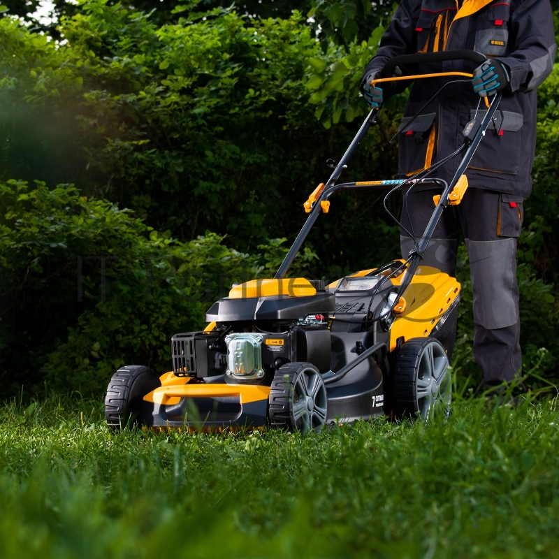 Газонокосилка бензиновая GLD-520SP, 196 куб.см., шир. 52 см,привод,7 уров.,травосб. 60 л// Denzel