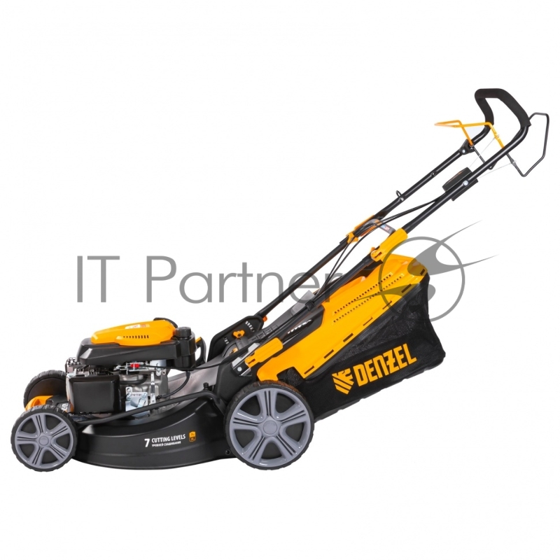 Газонокосилка бензиновая GLD-520SP, 196 куб.см., шир. 52 см,привод,7 уров.,травосб. 60 л// Denzel