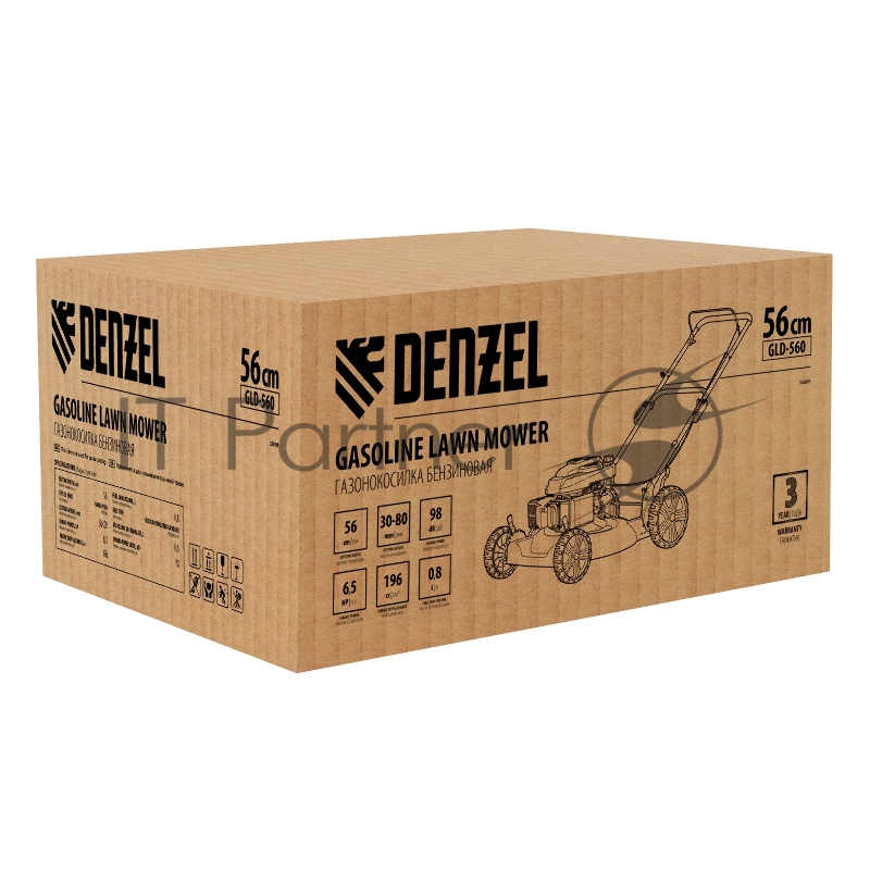 Газонокосилка бензиновая GLD-560, 196 см3,шир 56 см// Denzel