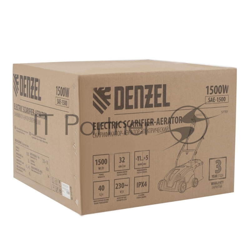 Скарификатор-аэратор электрический SAE-1500, 1500 Вт, -11/+5 см, 32 cм// Denzel