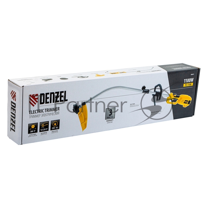 Триммер электрический TE-1100, 1100 Вт, 380 мм, катушка, разборная штанга// Denzel
