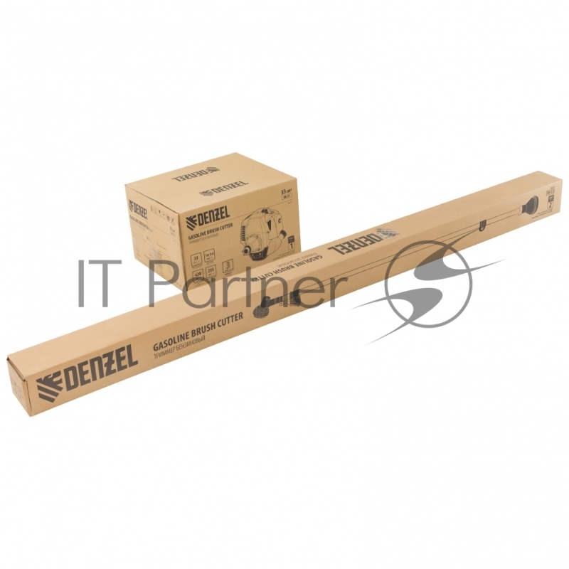 Триммер бензиновый DR-33, 33 см3, неразъемная штанга, состоит из 2 частей// Denzel