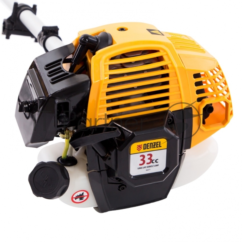 Триммер бензиновый DR-33, 33 см3, неразъемная штанга, состоит из 2 частей// Denzel