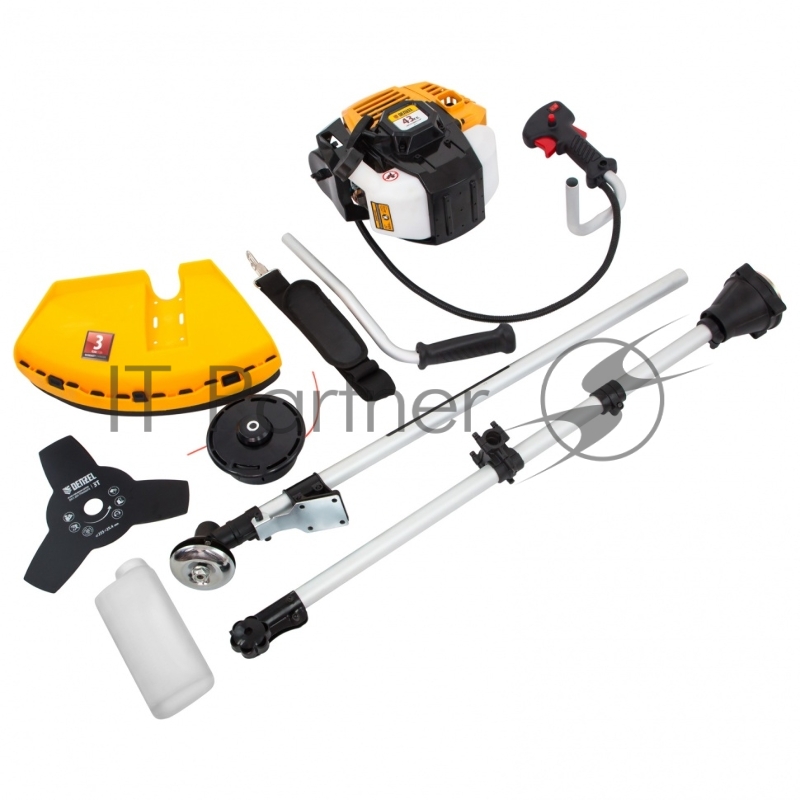 Триммер бензиновый DR-43S, 43 см3, разъемная штанга, состоит из 2 частей// Denzel