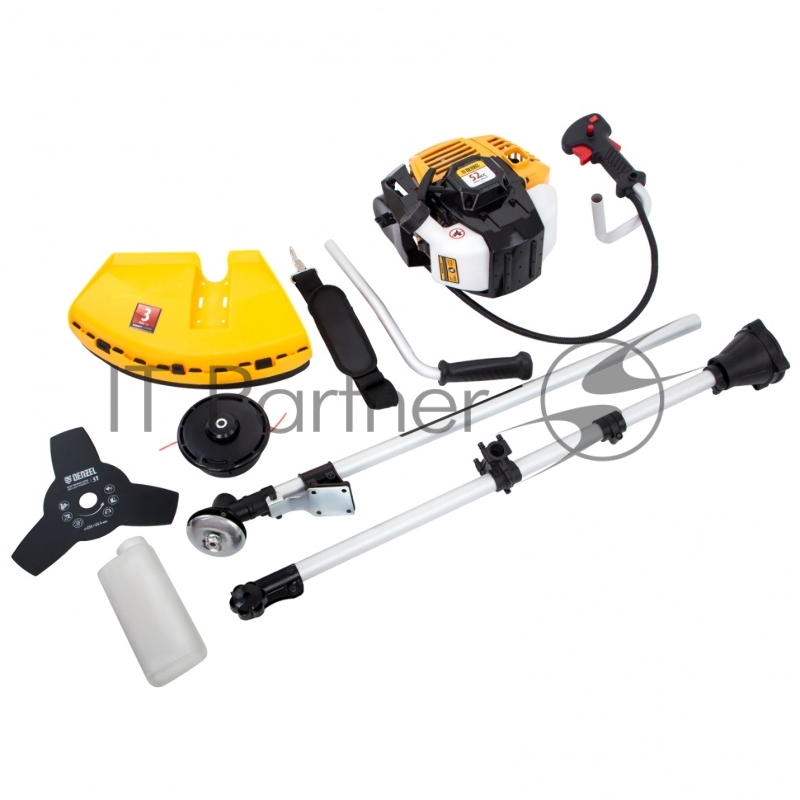 Триммер бензиновый DR-52S, 52 см3, разъемная штанга, состоит из 2 частей// Denzel