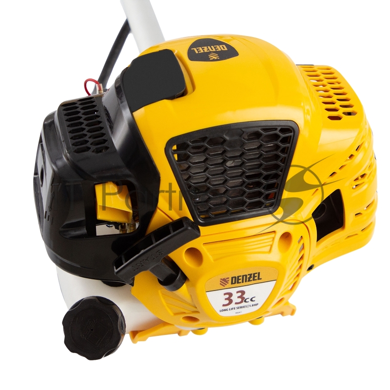 Триммер бензиновый DTL-33, 33 см3, неразъемная штанга, состоит из 2 частей// Denzel