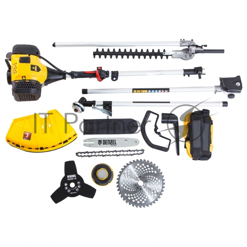 Триммер бензиновый мультифункциональный DGT-52S-MAX, 52 см3, разъёмная штанга// Denzel