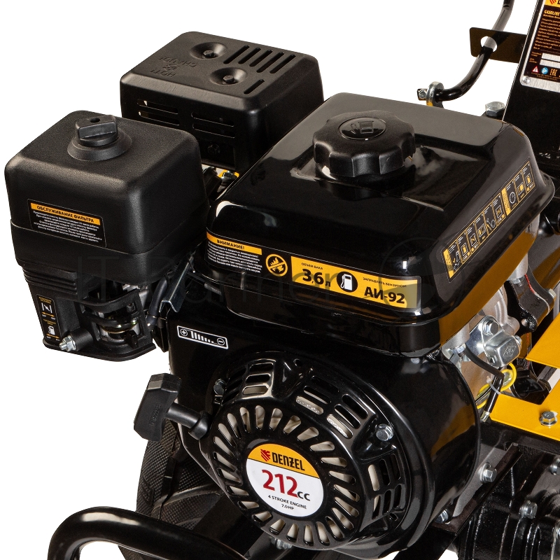 Мотоблок DPT-270X, 7 л.с., диск.сцеп, шир 90 см, глуб 35 см, фрез 3х4, ВОМ, передачи 2В/1Н// Denzel