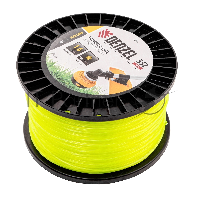 Леска для триммера звезда, 1,6мм х 552м, на DIN катушке FLEX CORD// Denzel