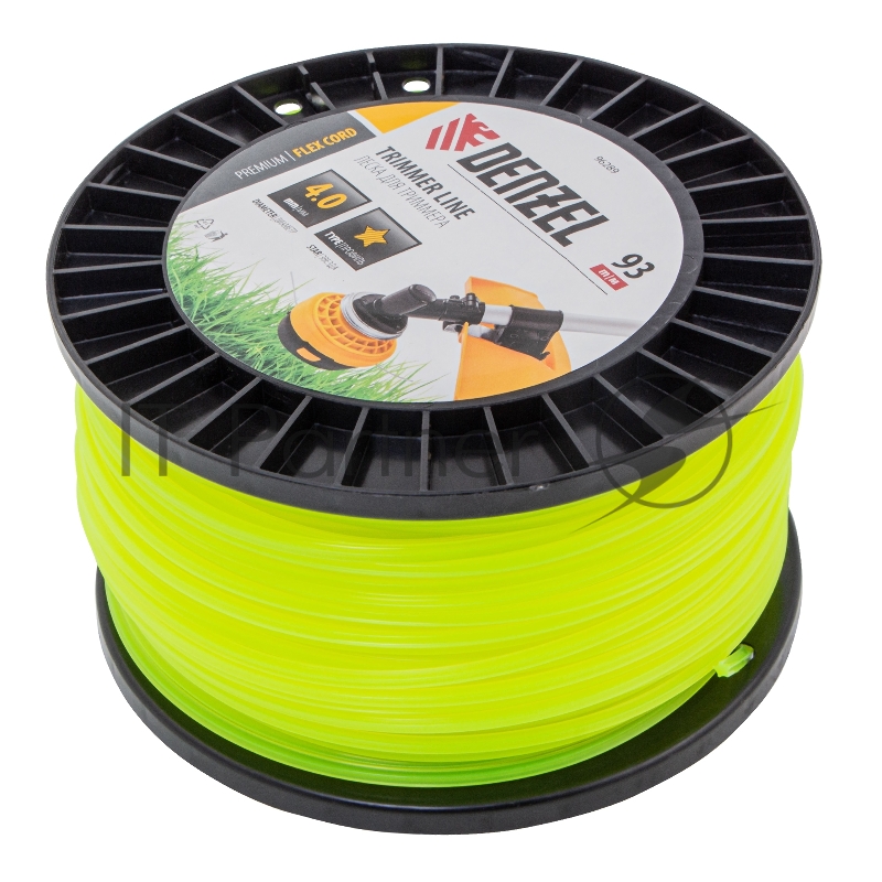 Леска для триммера звезда, 4,0мм х 93м, на DIN катушке FLEX CORD// Denzel