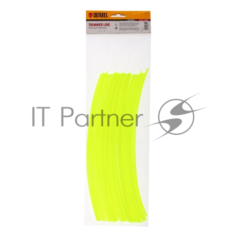 Леска для триммера зубчатый квадрат нарезанная 3 мм х 30 см 50 шт FLEX CORD// Denzel