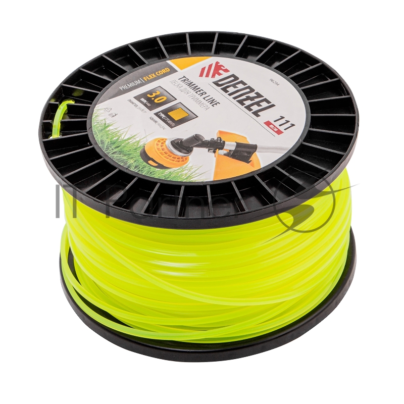 Леска для триммера квадрат, 3,0мм х 111м, на DIN катушке FLEX CORD// Denzel