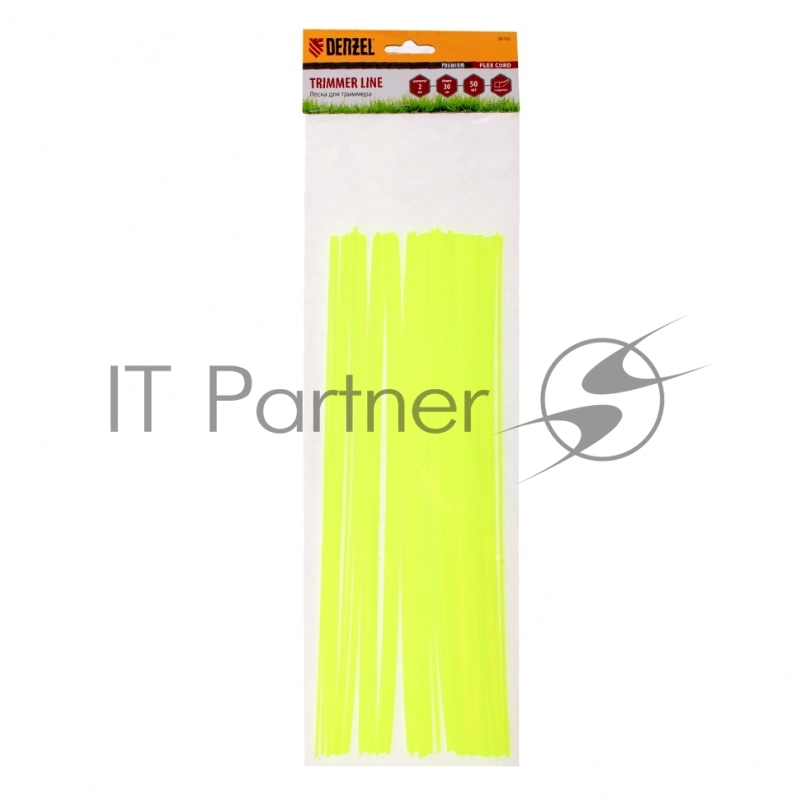 Леска для триммера квадратная нарезанная 2мм х 30 см 50 шт FLEX CORD// Denzel
