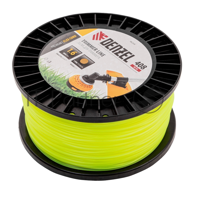 Леска для триммера круглая, 1,6мм х 408м, на DIN катушке FLEX CORD// Denzel