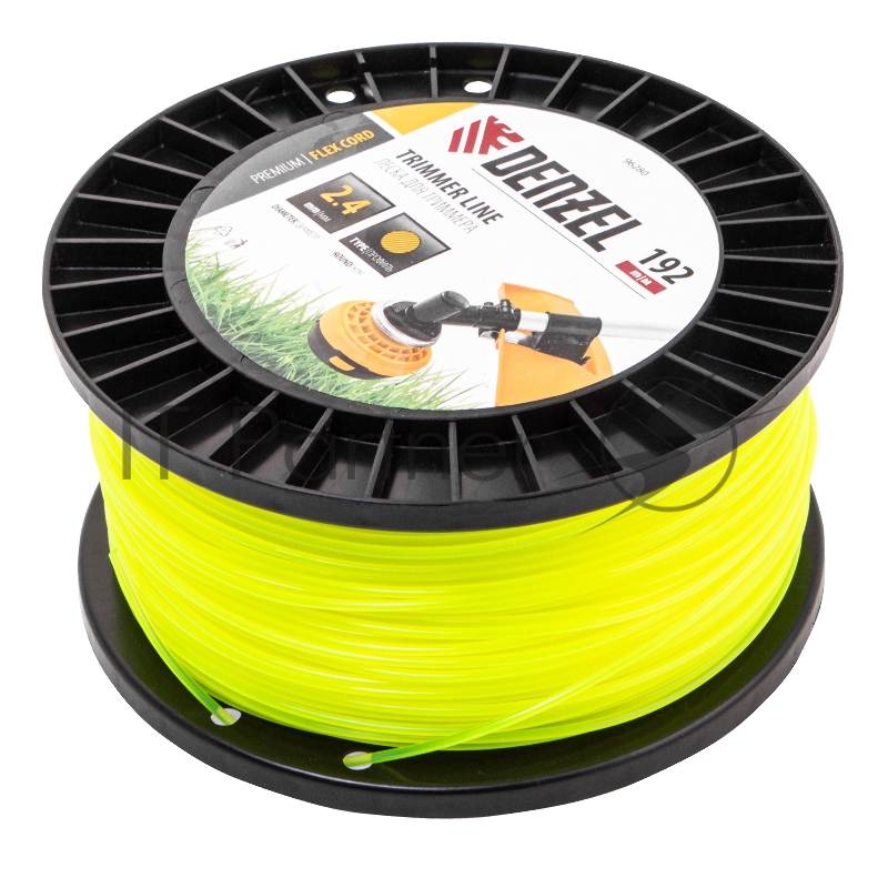 Леска для триммера круглая, 2,4мм х 192м, на DIN катушке FLEX CORD// Denzel