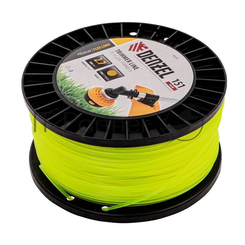 Леска для триммера круглая, 2,7мм х 151м, на DIN катушке FLEX CORD// Denzel