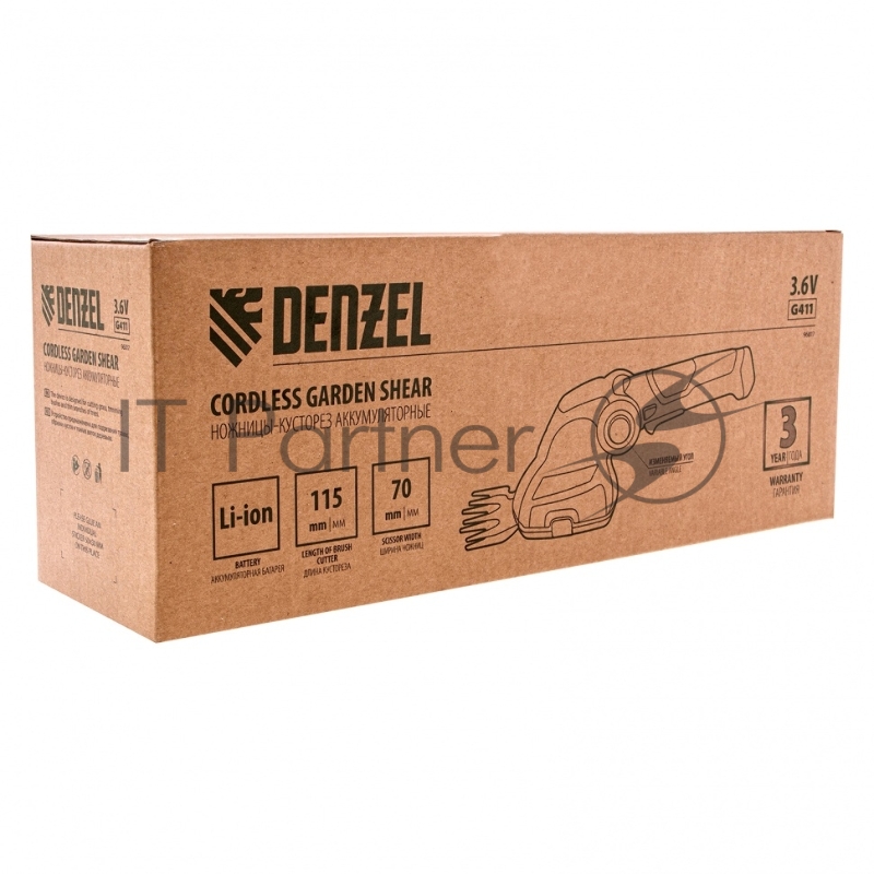Ножницы-кусторез аккумуляторные G411 с акк. 3,6В Li-Ion 1,5 Ач// Denzel