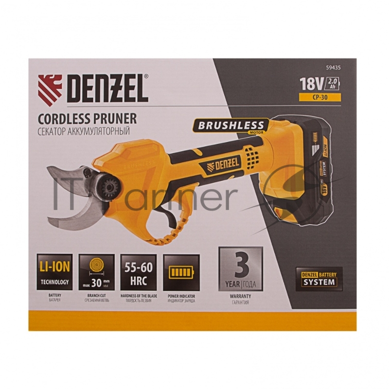Секатор аккумуляторный CP-30, 18В Li-Ion// Denzel