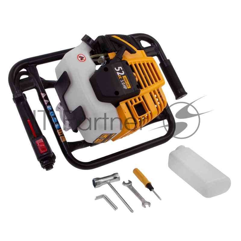 Мотобур DX-52, объём двигателя 52 см3, соединение 20 мм, без шнека// Denzel