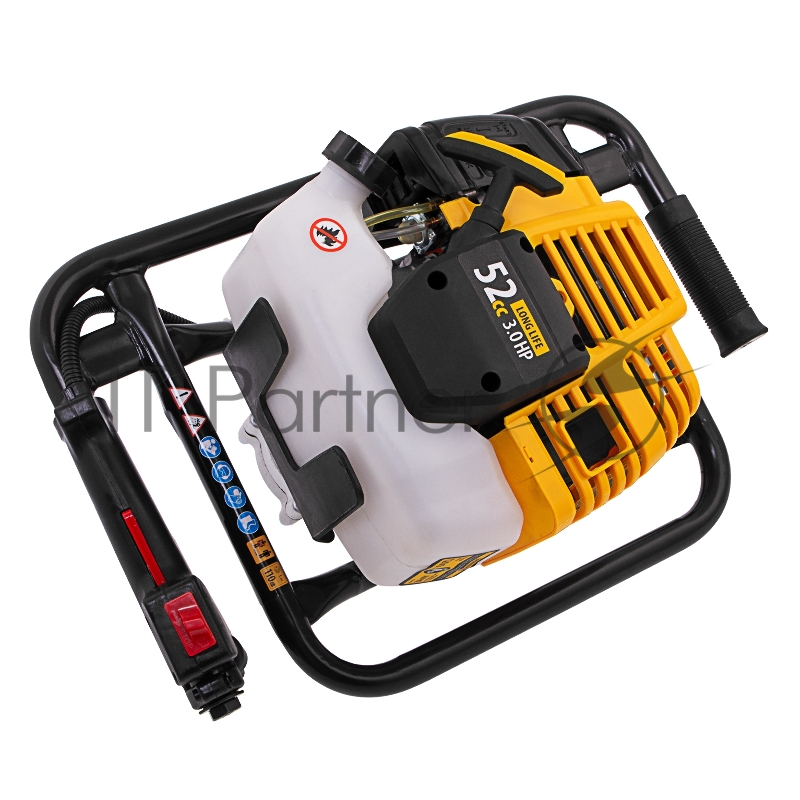 Мотобур DX-52, объём двигателя 52 см3, соединение 20 мм, без шнека// Denzel