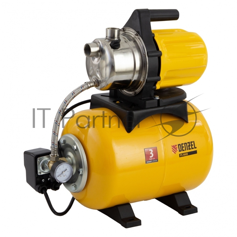 Насосная станция DENZEL PS800X автоматическая 800Вт 3200л/ч ресивер 24л подъем 38м