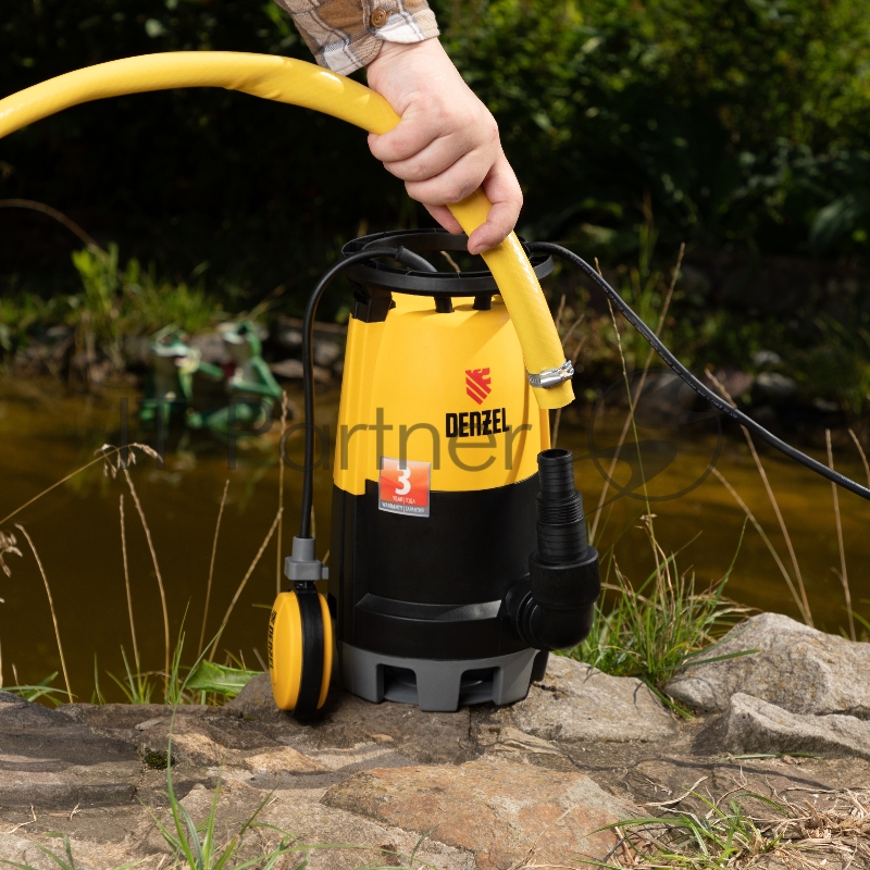 Дренажный насос для чистой и грязной воды DP-600S, 600 Вт, напор 7 м, 13000 л/ч// Denzel