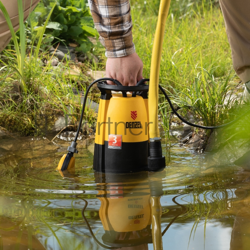 Дренажный насос для чистой и грязной воды DP-600S, 600 Вт, напор 7 м, 13000 л/ч// Denzel