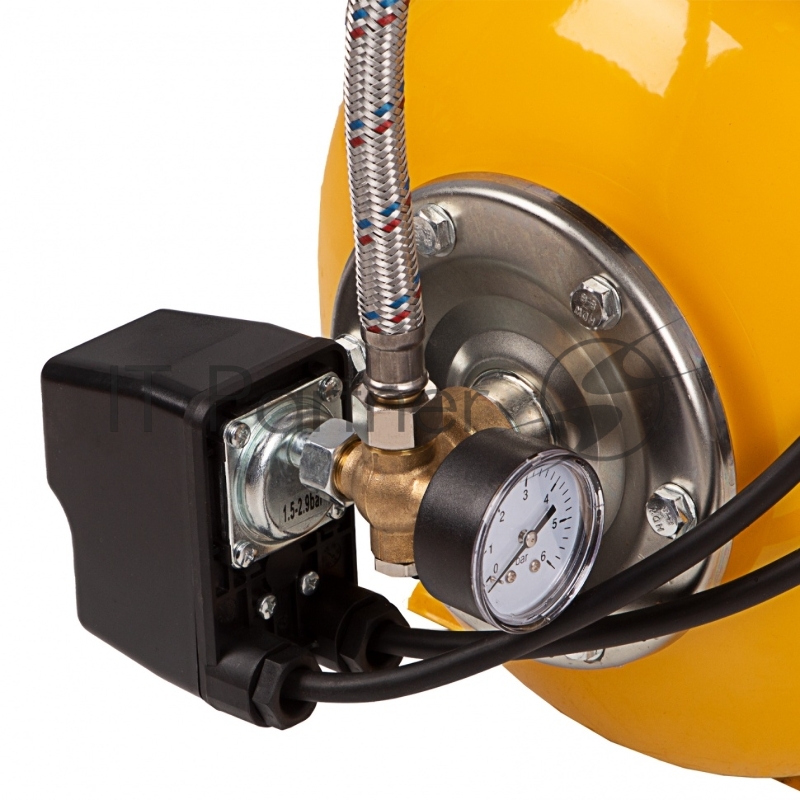 Насосная станция PS1100С, 1100 Вт, 4500 л/ч, ресивер 24 л, подъем 46 м, чугун// Denzel