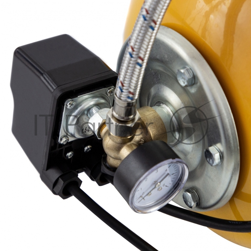 Насосная станция PS1000X, 1000 Вт, 3500 л/ч, ресивер 24 л, подъем 44 м, нержавейка// Denzel