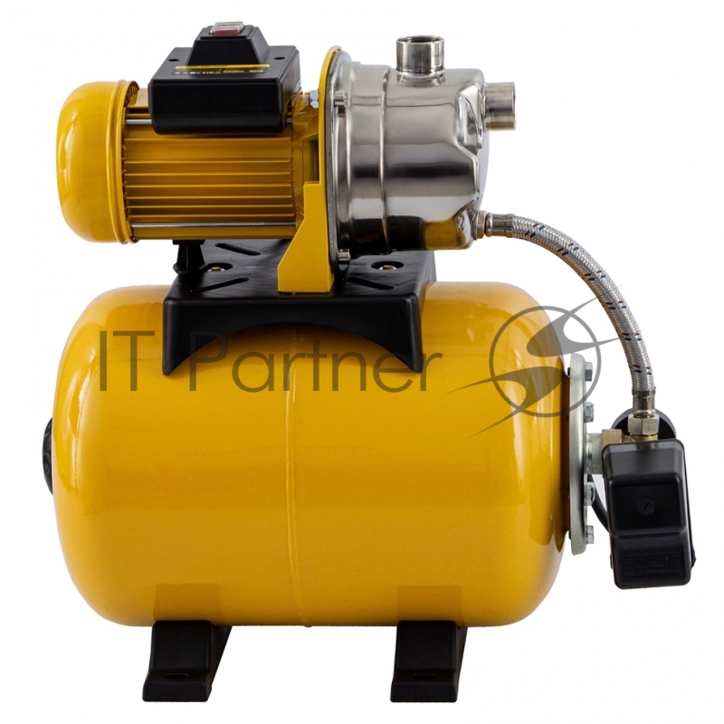 Насосная станция PS1000X, 1000 Вт, 3500 л/ч, ресивер 24 л, подъем 44 м, нержавейка// Denzel