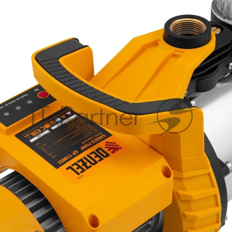 Садовый поверхностный насос GP1100SS, 1100 Вт, 4000 л/ч, подъем 45 м, пластик// Denzel