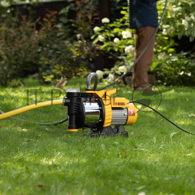 Садовый поверхностный насос GP1100SS, 1100 Вт, 4000 л/ч, подъем 45 м, пластик// Denzel